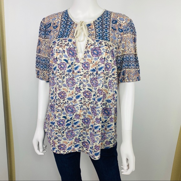 LUCKY BRAND Sz L PEASANT TOP NWT - Picture 2 of 8